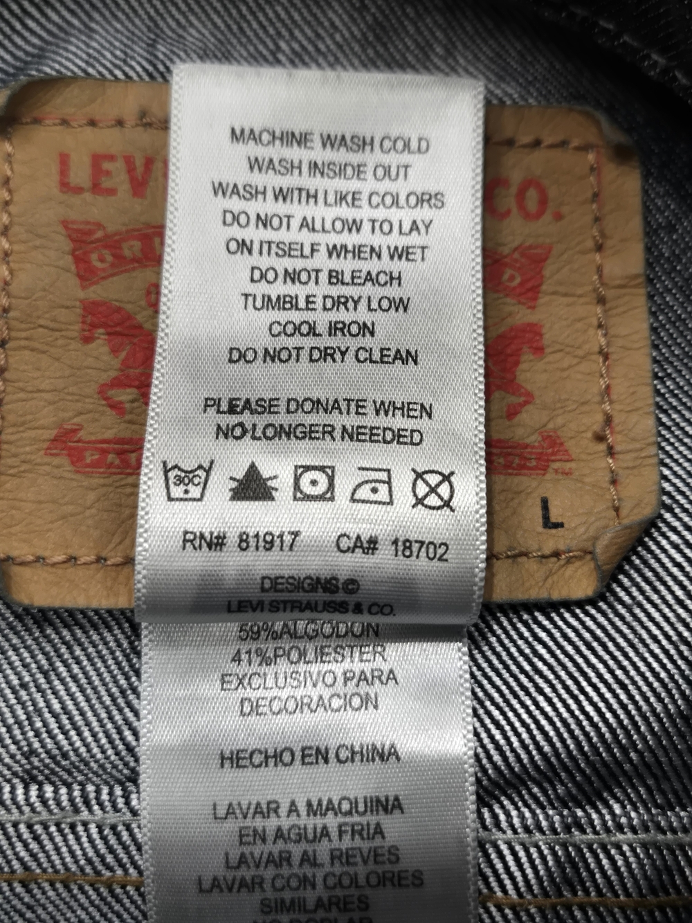 Levi's Youth Denim Jacket Size Large 12-13 Blue Trucker Button Front NWOT - Picture 4 of 8